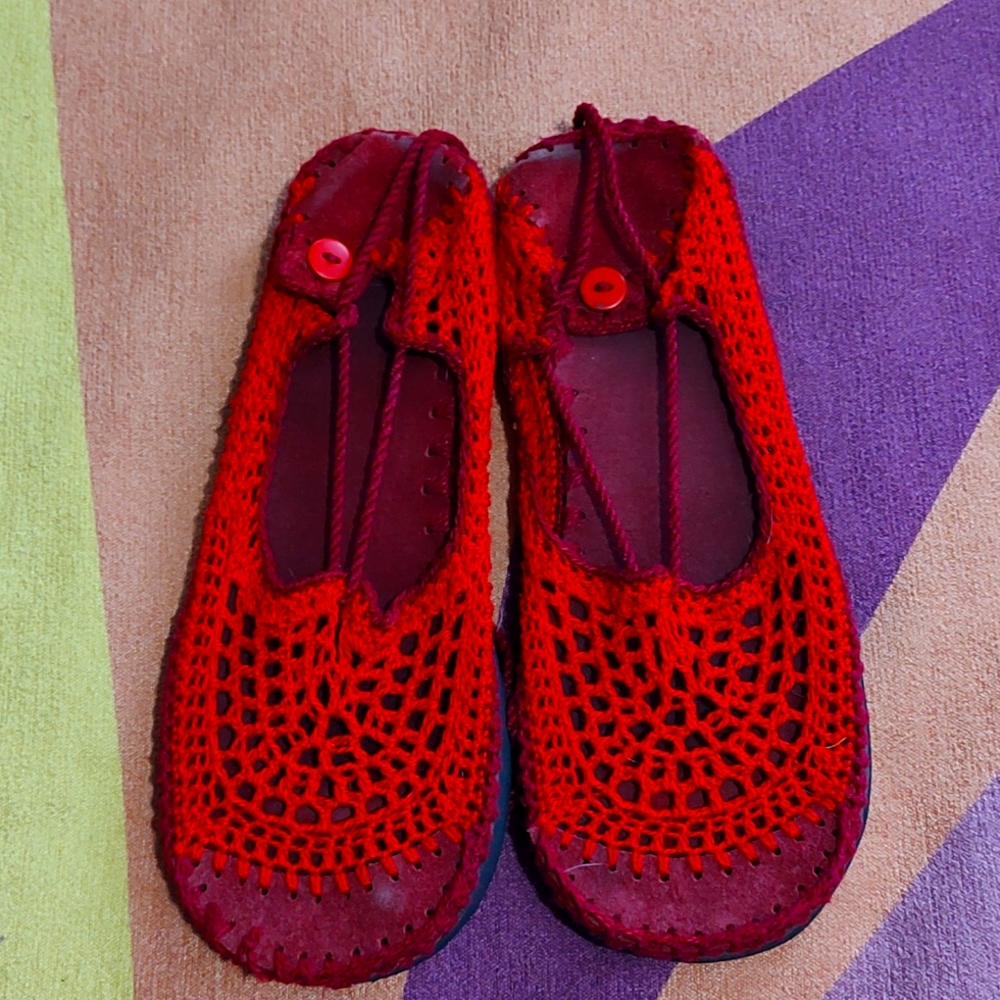 Lace-up Crochet Sandals, Etsy, Size 8